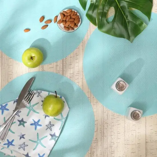 DII&reg; Round Double Frame Placemats, 6ct. Aqua {7}