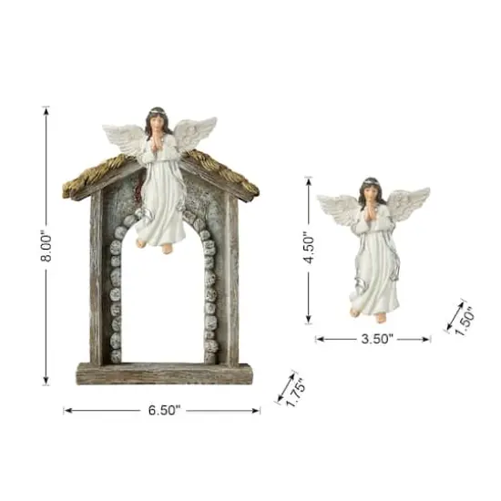 Glitzhome&reg; 11 Piece Ivory Nativity Figurine Set {8}