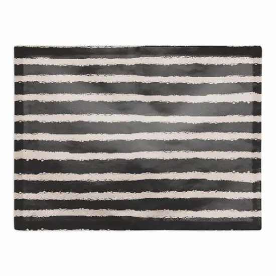 Stripes Cotton Twill Placemat Black/Pink {1}
