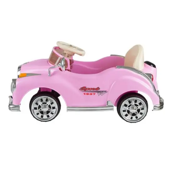 Toy Time Pink Battery Powered Ride-On Classic Coupe Car {6}