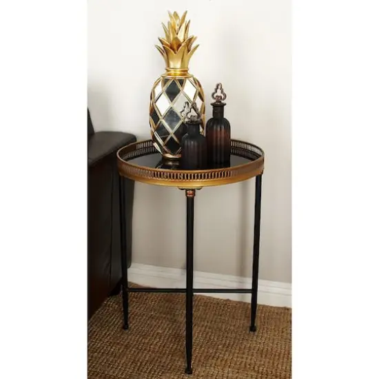 2ft. Black Iron Traditional Accent Table {5}