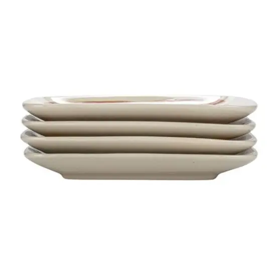 Hello Honey® 6.25" Multicolor Abstract Design Stoneware Plate Set {8}