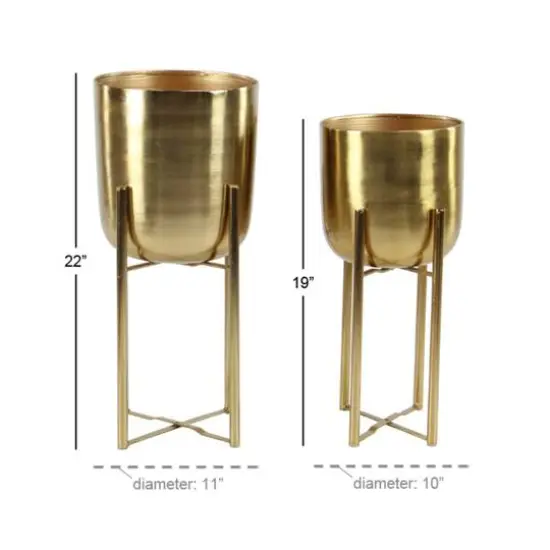CosmoLiving by Cosmopolitan Gold Metal Glam Planter Set {7}