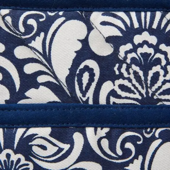 DII&reg; Damask Oven Mitt & Potholder Set Nautical Blue {8}