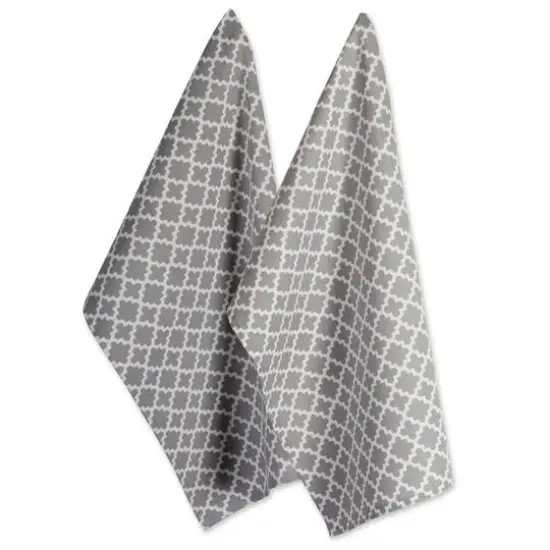 DII&reg; Lattice Dishtowels, 2ct. Gray {1}