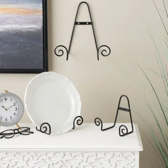 Black Metal Scroll Hanging Wall Rack Display Easel Set {3}