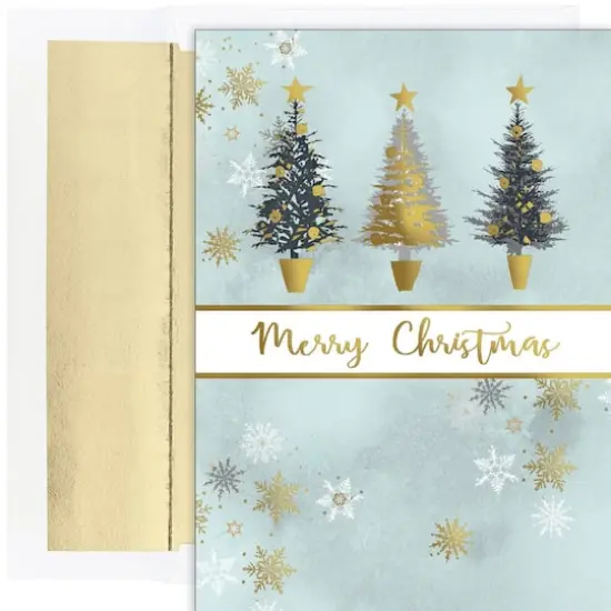 JAM Paper 5" x 7" Christmas Tree Trio Cards & Matching Envelopes Set, 18ct. {1}