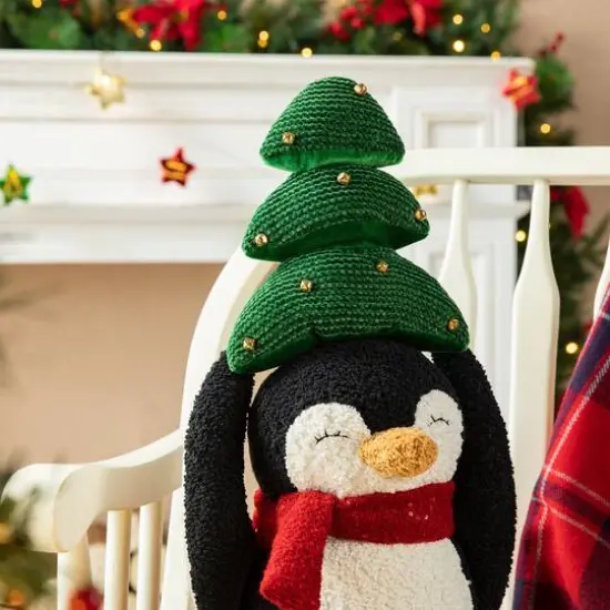 Glitzhome&reg; 21.25" Christmas Fabric Penguin with Top Tree D&eacute;cor {4}