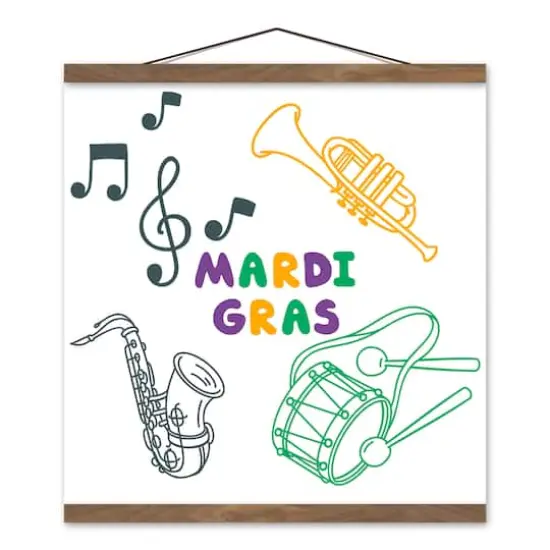 Mardi Gras Music Teak Hanging Canvas {1}