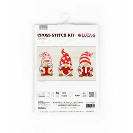 Luca-S Gnomes Of Valentine's Day Plastic Canvas Counted Cross Stitch Kit {3}