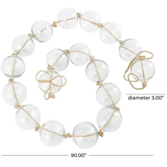 8ft. Extra Long Handmade Glass Beaded Garland with Tassels Clear {4}