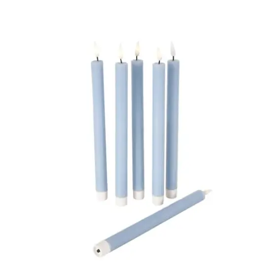 11" Flameless Wax Candles with Remote Control, 6ct. Light Blue {3}