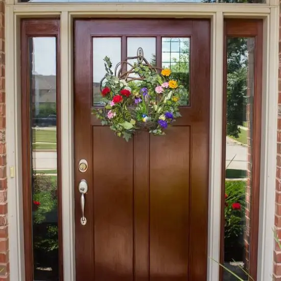 22&rdquo; Spring Floral Wreath {7}