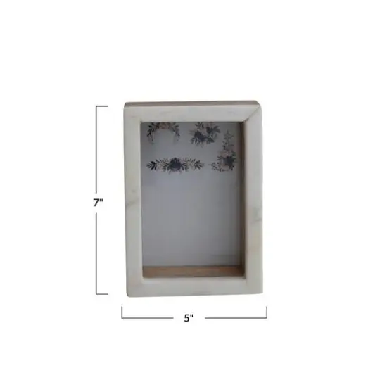 Hello Honey&reg; White Marble & Wood Shadow Box {1}