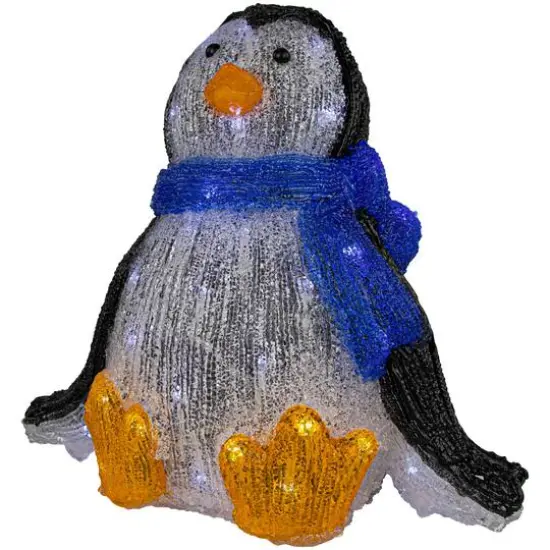 11.5" Lighted Commercial Grade Acrylic Sitting Baby Penguin Christmas Display Decoration {6}