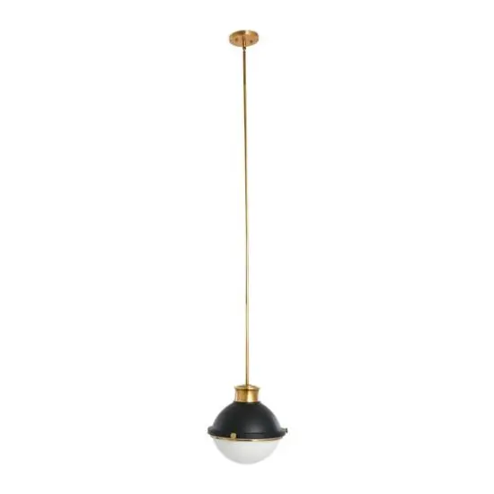 Hello Honey&reg; Robert Stevenson Lighting Cameron Two-Tone Metal & Frosted Glass Ceiling Light Matte Black {8}