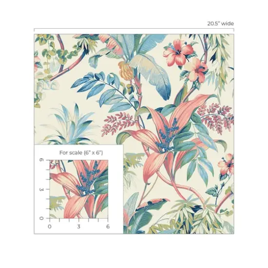 Tommy Bahama Malay Botanic Peel & Stick Wallpaper Oyster {6}