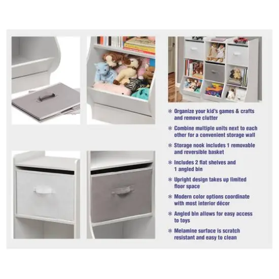 Badger Basket White Upright Storage Nook With Reversible Basket {12}