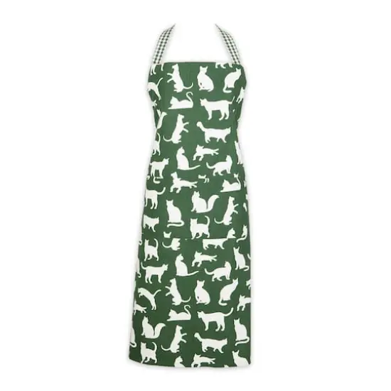 DII&reg; Cat Print Chef Apron Hunter Green {1}