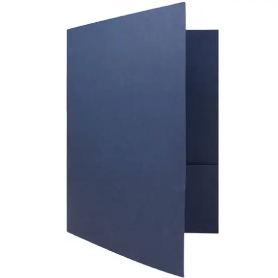 JAM Paper 2-Pocket Textured Linen Business Folders, 6ct. Navy Blue {6}