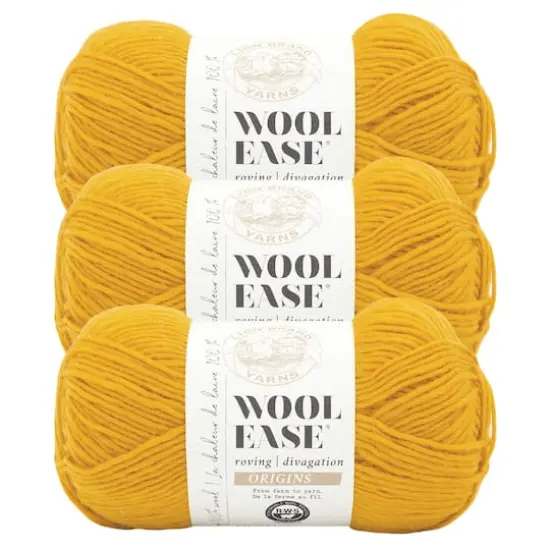 3 Pack Lion Brand&reg; Wool-Ease&reg; Roving Origins Yarn Goldenrod {1}