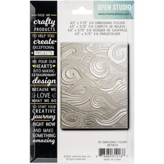 Memory Box Waves 3D Embossing Folder {3}