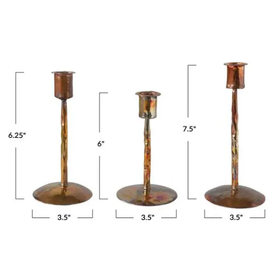 Hello Honey&reg; Traditional Copper Taper Candleholder Set {3}