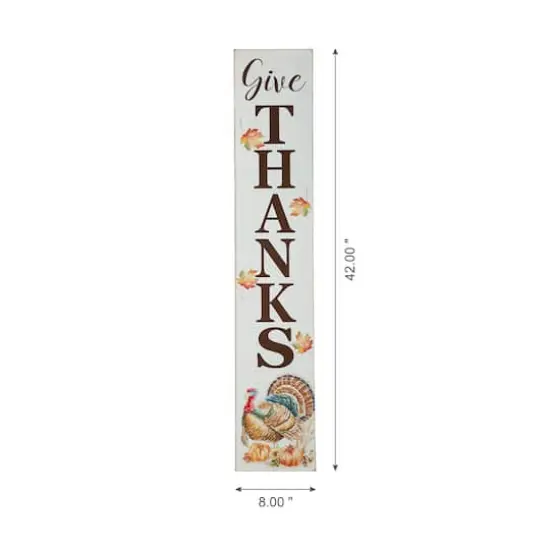 Glitzhome&reg; 42" Thanksgiving Give Thanks Porch Sign {4}