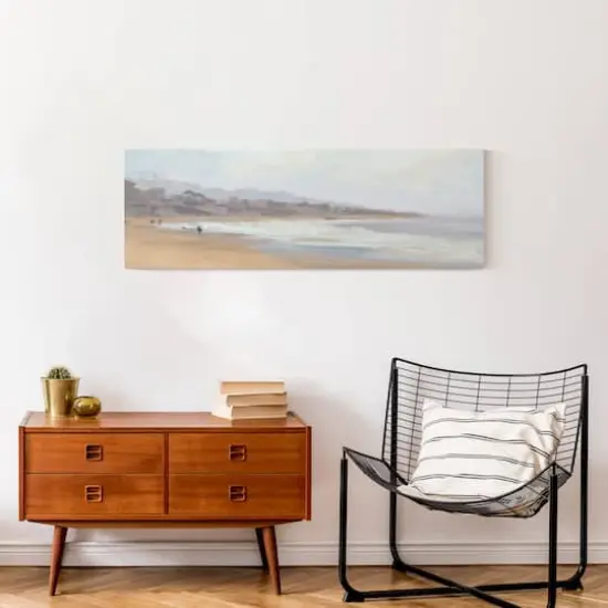 Misty Beach Stroll 36" x 12" Canvas Wall Art {5}