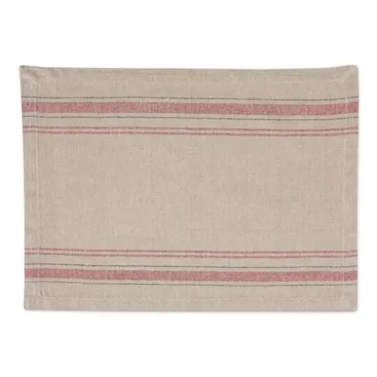 DII&reg; French Stripe Placemats, 6ct. Tango Red {5}