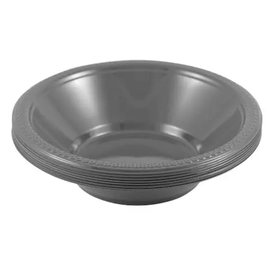JAM Paper 7" Plastic Bowls, 20ct. Silver {4}