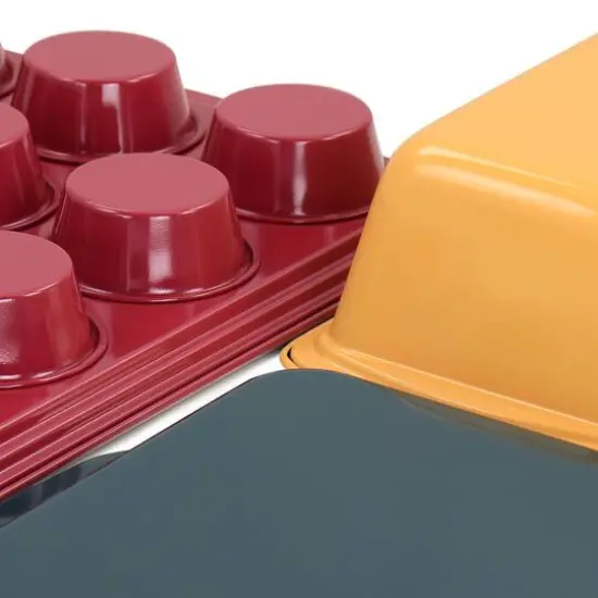 Spice by Tia Mowry Savory Saffron Ceramic Nonstick Bakeware Set {4}