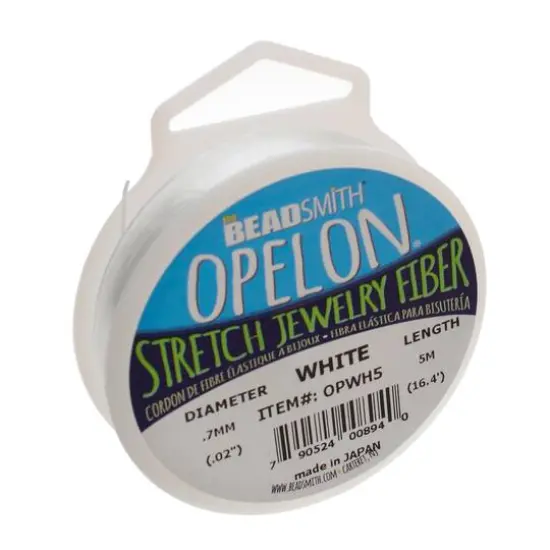 The Beadsmith&reg; Opelon&reg; 0.7mm White Stretch Jewelry Fiber, 5m {4}