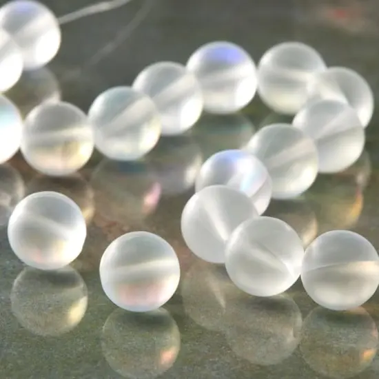 White Opal Glass Round Beads, 10mm by Bead Landing&trade; {3}