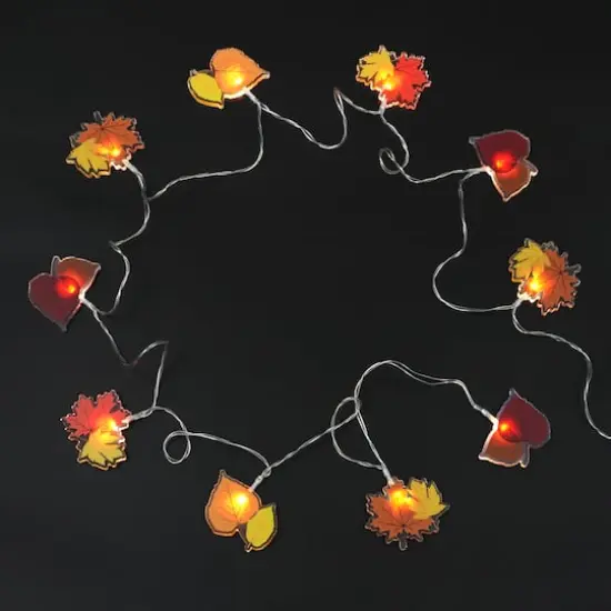 10ct. Warm White LED Acrylic Leaf String Lights by Ashland&reg; {3}