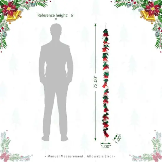 Glitzhome&reg; 6ft. Christmas Multicolor Felt Garland, 2ct. {7}