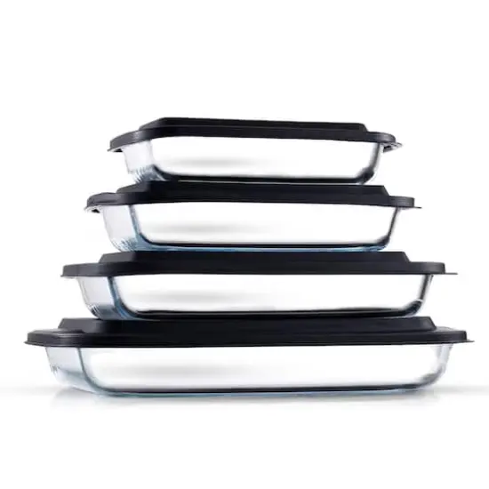 JoyJolt&reg; Black Glass Bakeware Containers Set {1}
