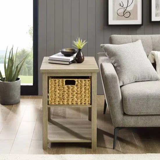 Walker Edison 18" Mission Storage Side Table Driftwood {6}