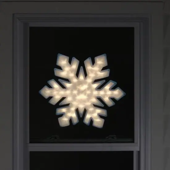 20" Lighted Snowflake Christmas Window Silhouette D&eacute;cor {3}