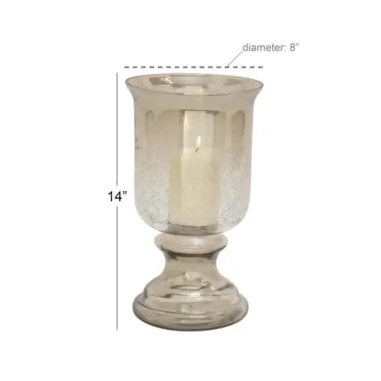 14" Brown Glass Traditional Candle Holder {6}