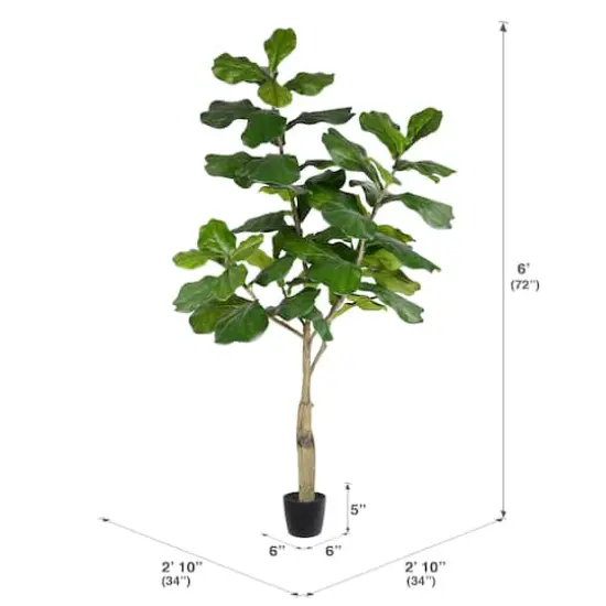 6ft. Potted Artificial Fiddle Tree {5}