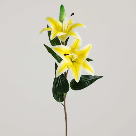 31" Yellow Lily Flower Stems, 3ct. {11}