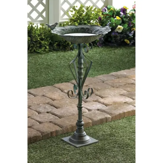 27" Speckled Green Birdbath {3}