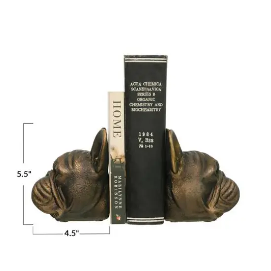 Hello Honey&reg; 5.5" Antique Bronze Dog Bookend Set {5}