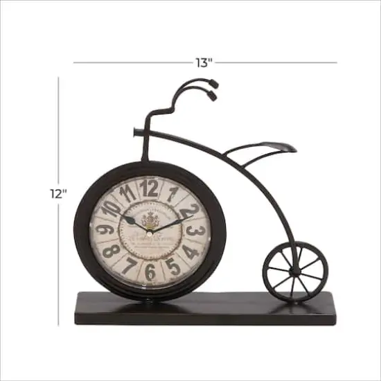 13" Brown Metal Penny-Farthing Clock {7}