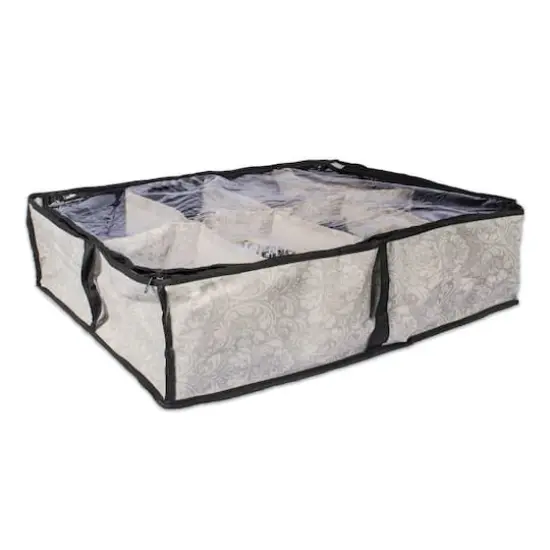 DII&reg; 23" Damask 8-Shoe Pair Soft Storage Bag {1}