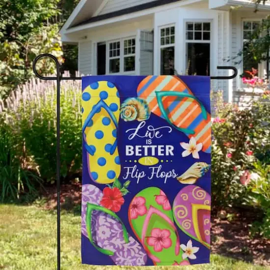 18" Life is Better in Flip Flops Outdoor Summer Garden Flag {3}