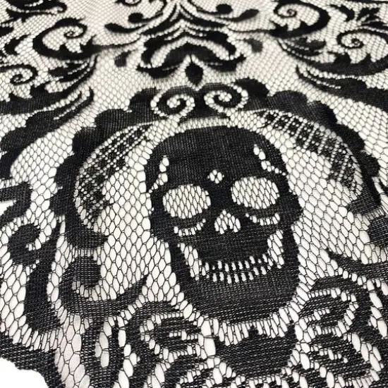 70" Black Skull Damask Lace Table Runner by Ashland&reg; {3}