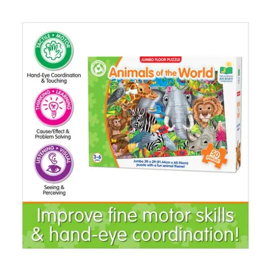 Jumbo Floor Puzzle - Animals of the World: 50 Pcs {8}