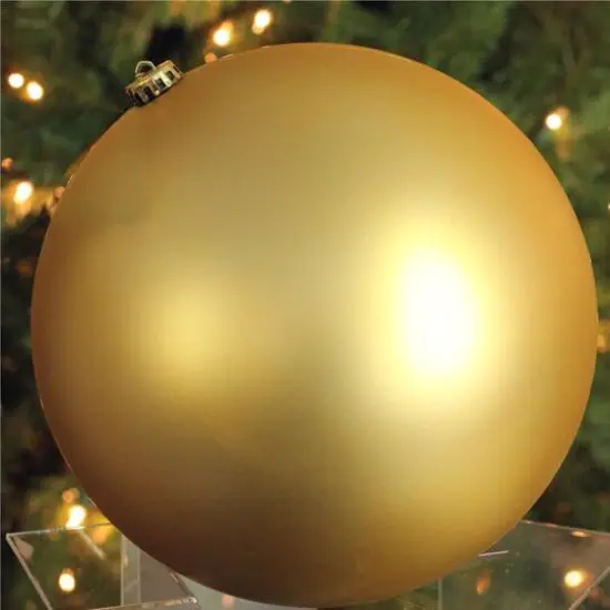 8" Vegas Gold Matte Shatterproof Ball Ornament {4}
